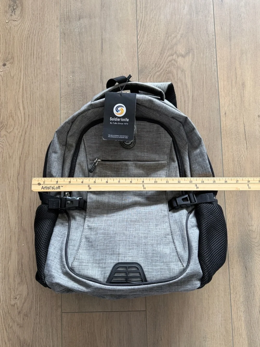 NEW Soldier Knife Anti Theft Laptop Travel Backpack Grey Large Combination Lock